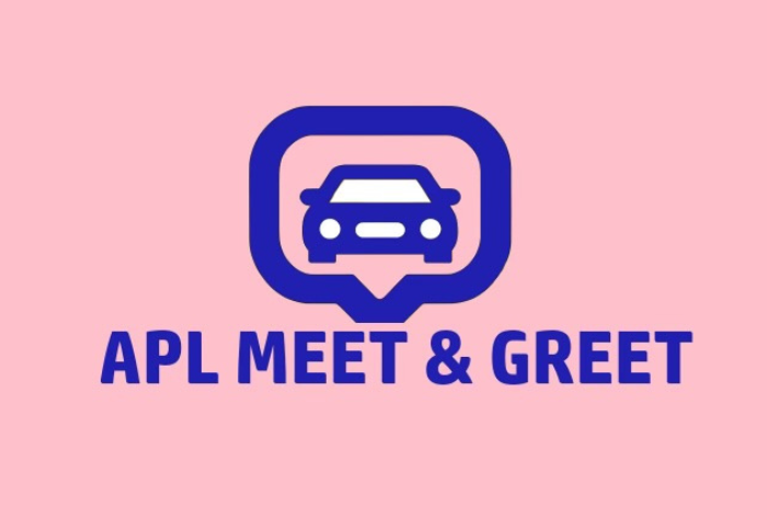 APL Meet and Greet service graphic on a pink background