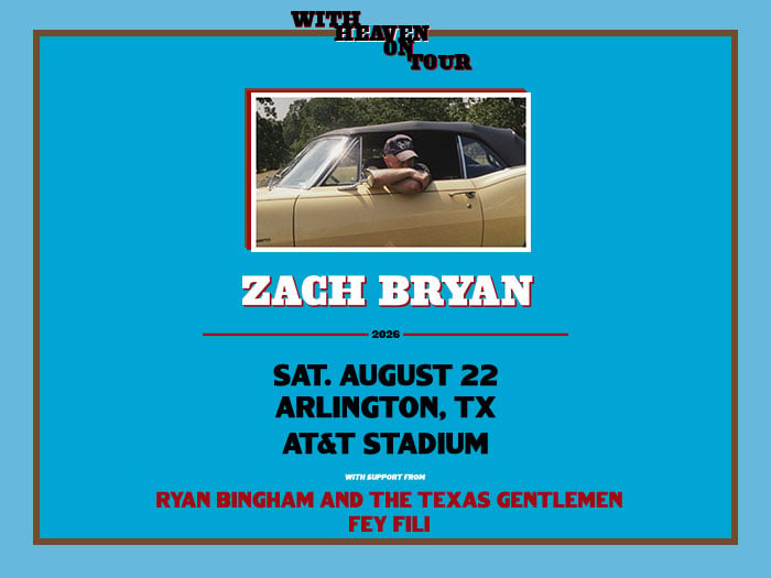 Zach Bryan concert event image for AT&T Stadium