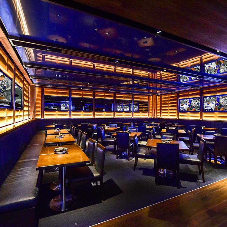 Empty stadium club dining room at AT&T Stadium
