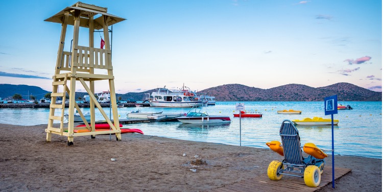 Accessible beach facilities in Crete