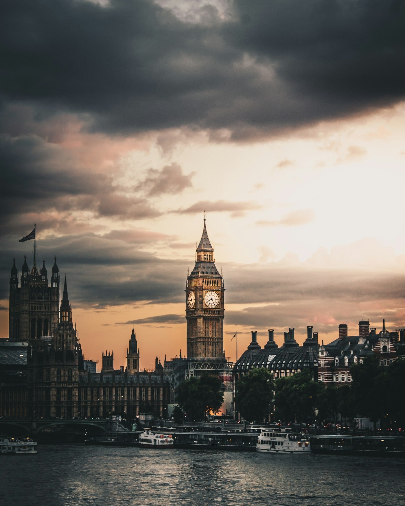 Big Ben illuminated at sunset in London