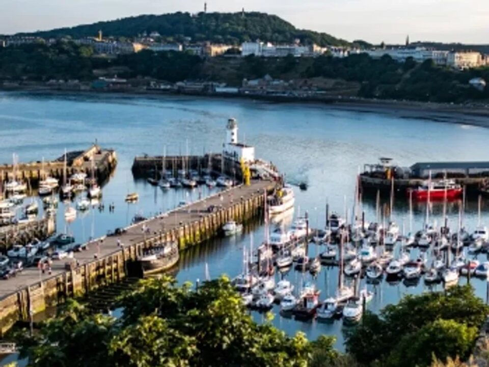 Scarborough harbour and seaside view