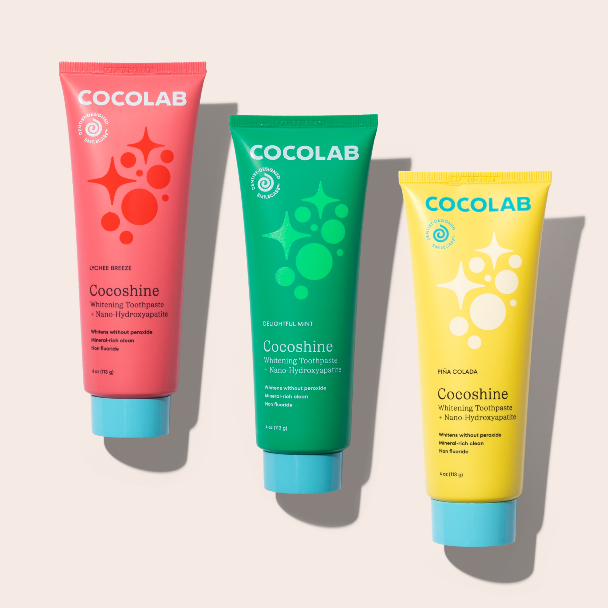 Cocoshine Trio toothpaste products
