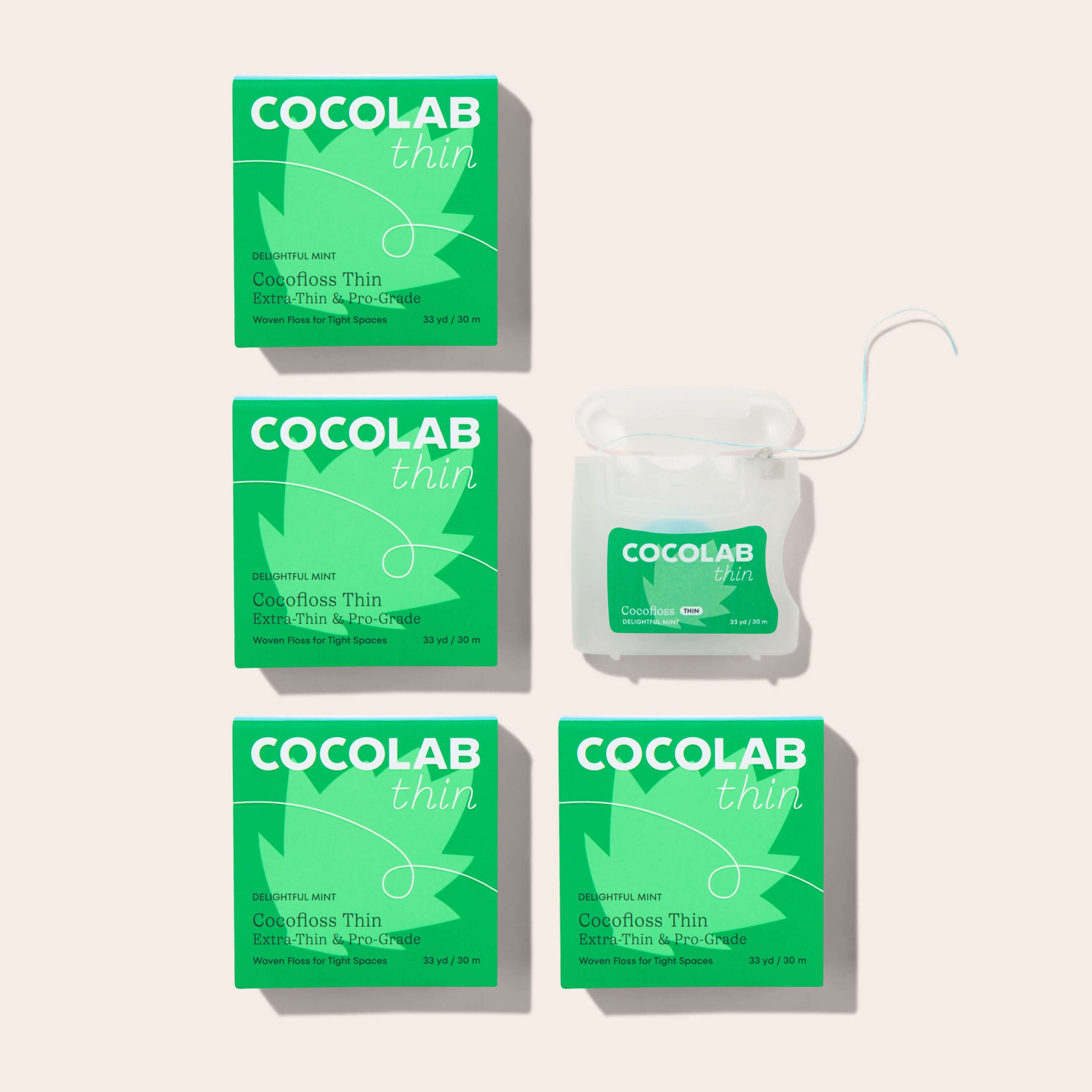 Delightful Mint Cocofloss Thin four-pack