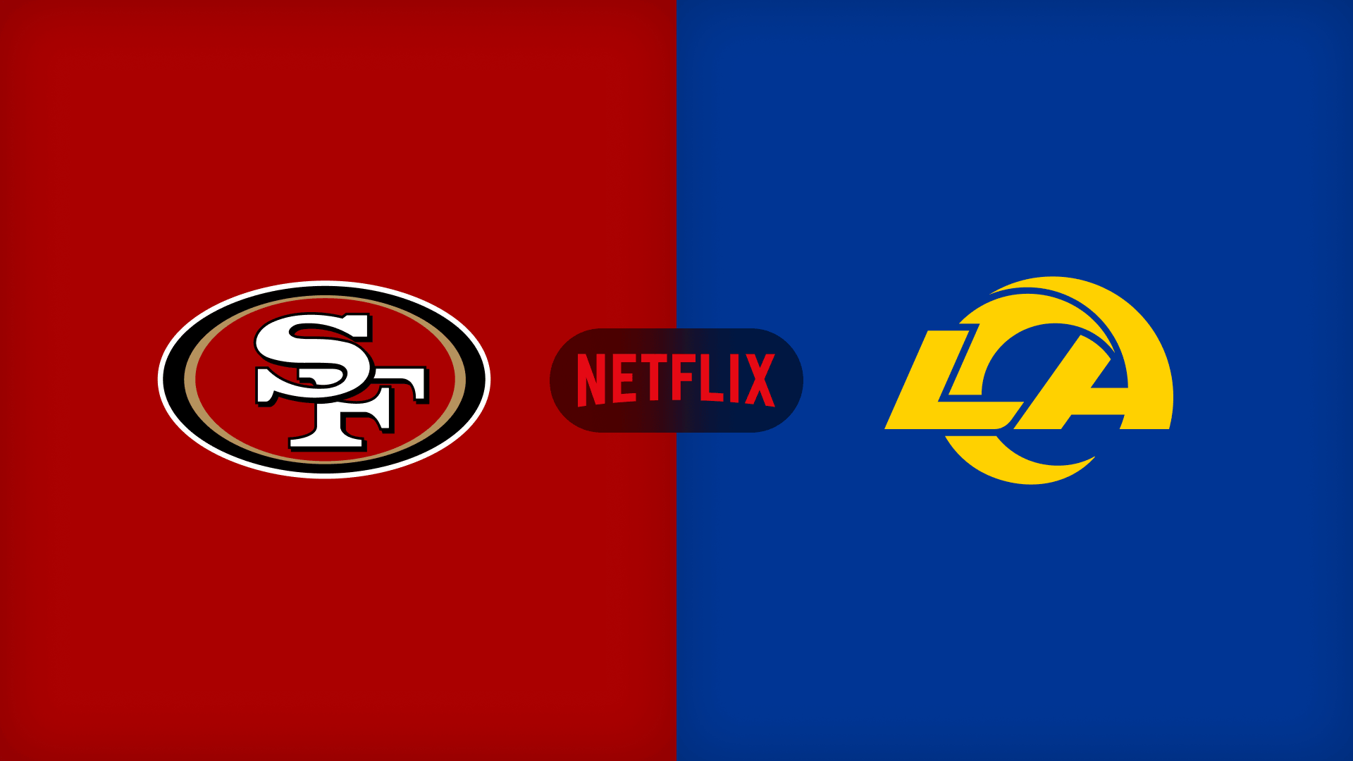 San Francisco 49ers versus Los Angeles Rams NFL event artwork at Cosm