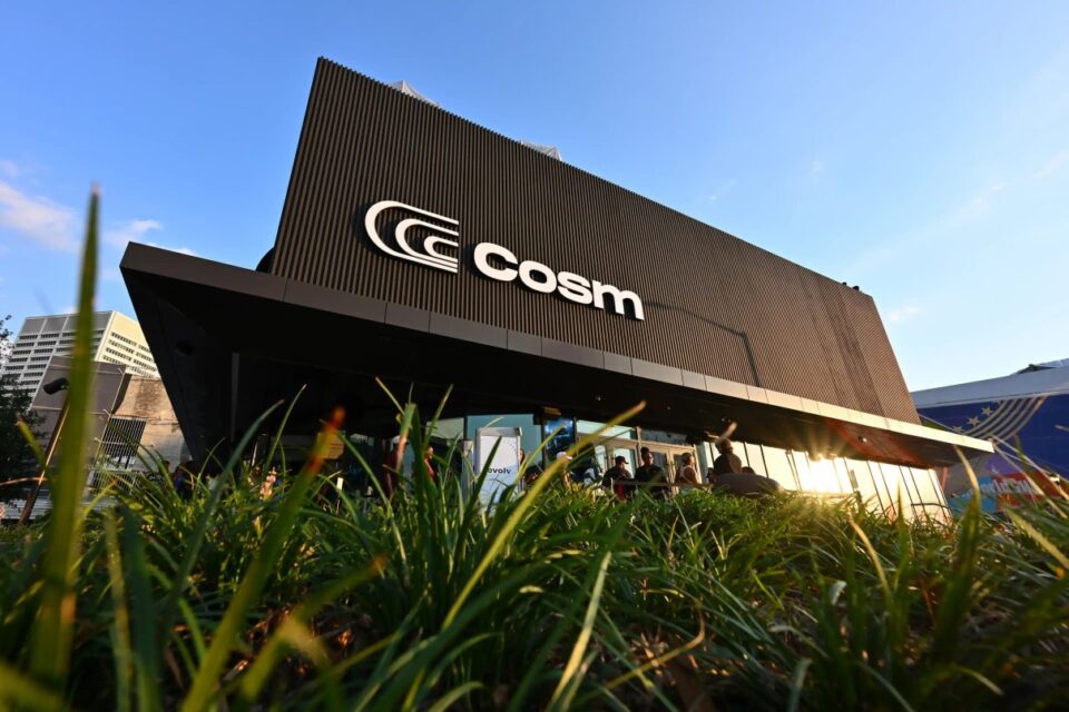 The exterior of Cosm Atlanta at Centennial Yards