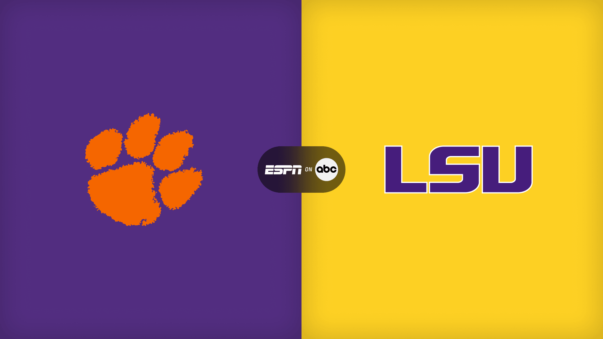 College football Clemson versus LSU event artwork