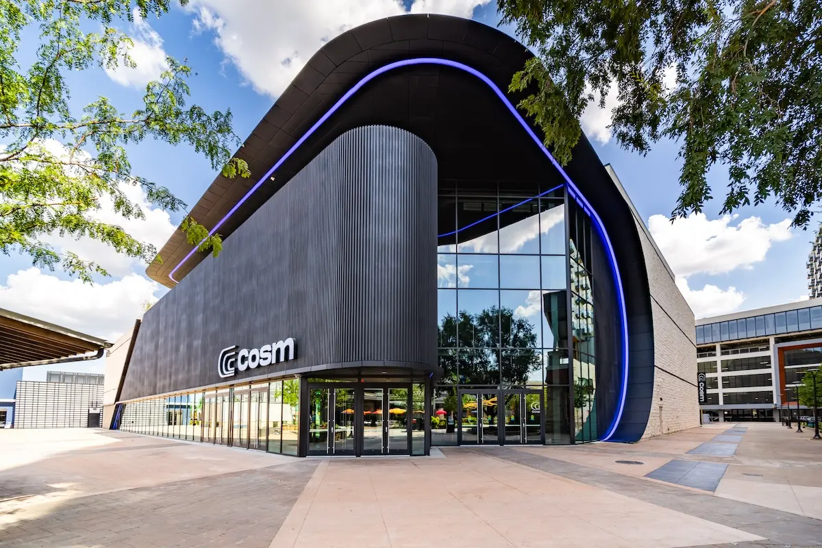 Cosm Dallas venue exterior at Grandscape