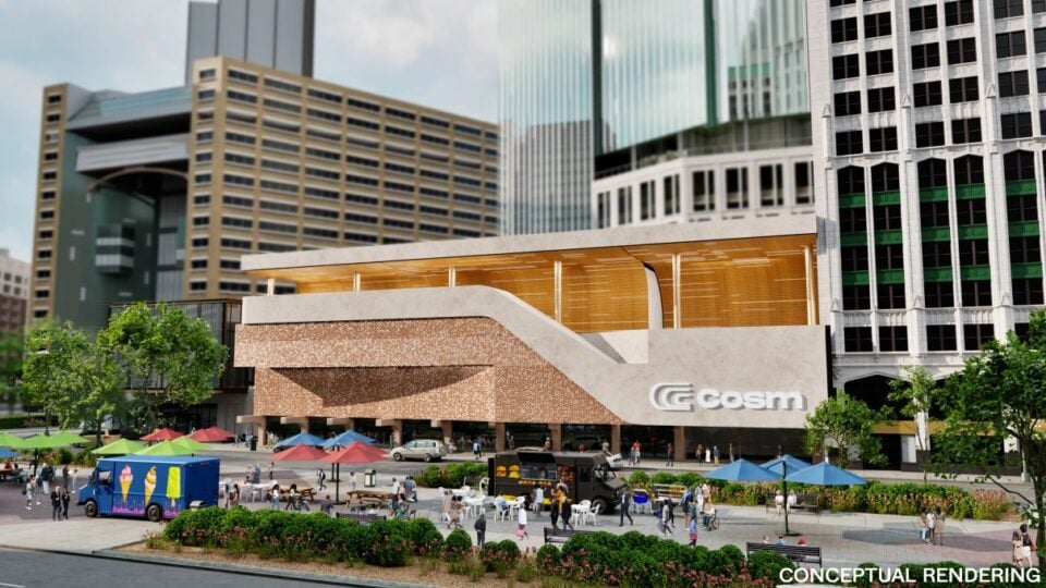 Architectural rendering of the Cosm Detroit venue