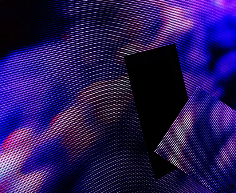 Close-up of a Cosm LED display panel