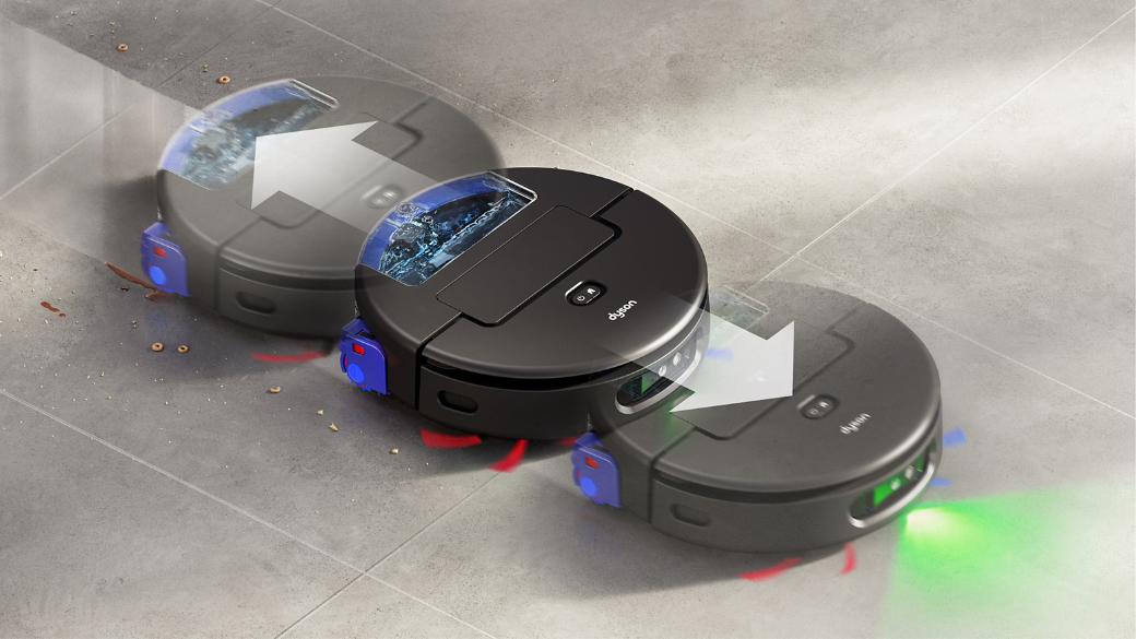 Detaliu al aspiratorului robot Dyson Spot+Scrub Ai