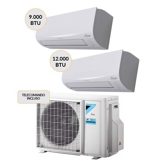 Unità interna bianca del climatizzatore Daikin dual split WiFi