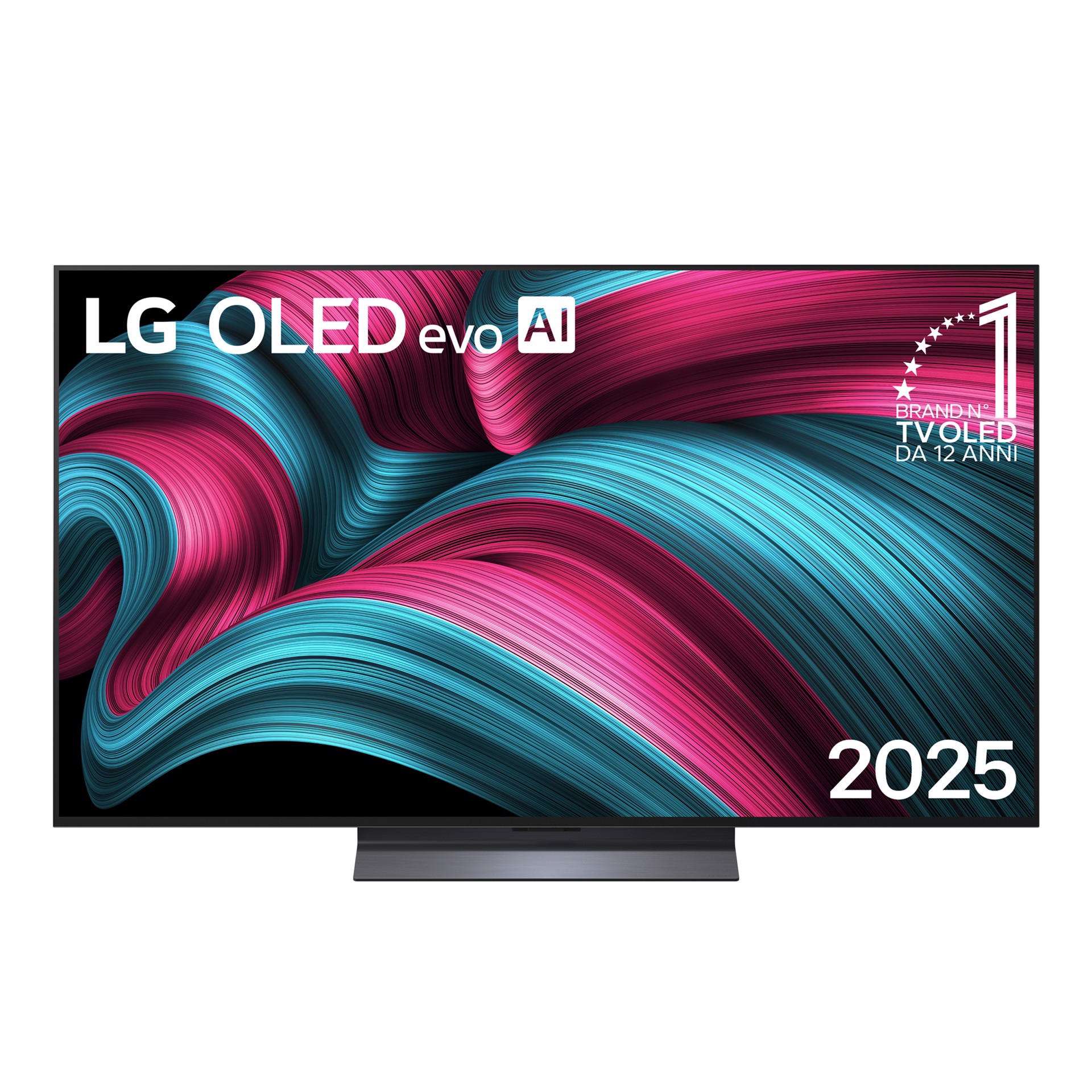 TV LG OLED evo AI C5 da 55 pollici in vista frontale