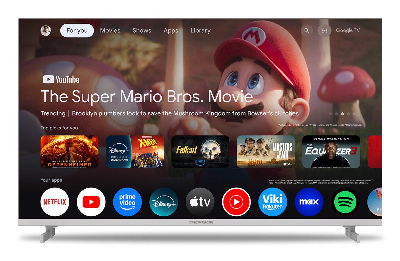 Televisore Thomson Full HD Smart TV da 40 pollici bianco visto frontalmente