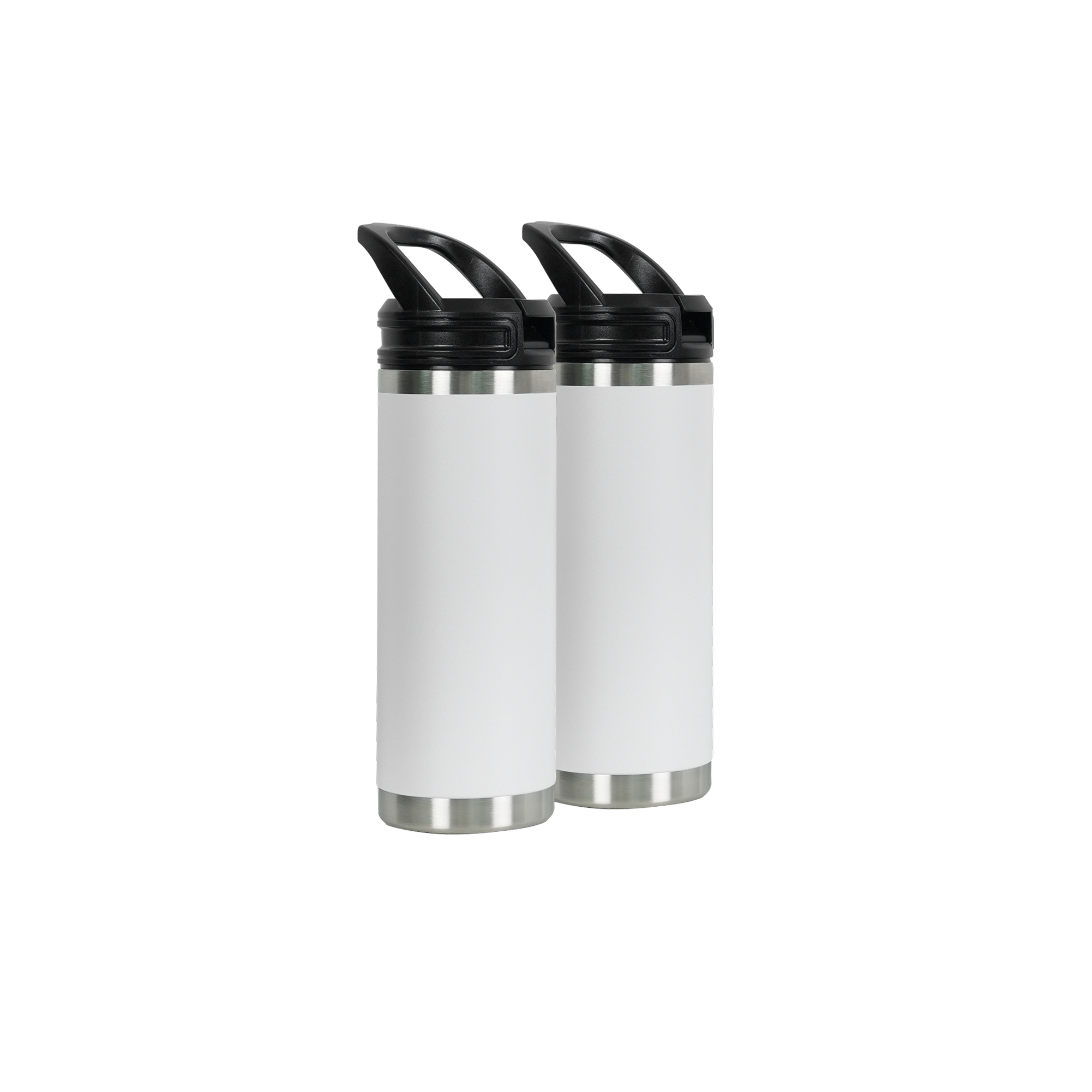 Zwei weiße Edelstahl-Skinny-Tumbler von eufyMake