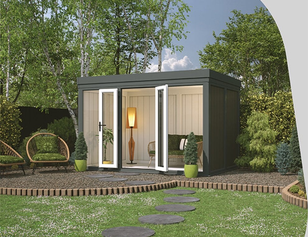 Eurocell Studio Build Garden Room in an outdoor setting