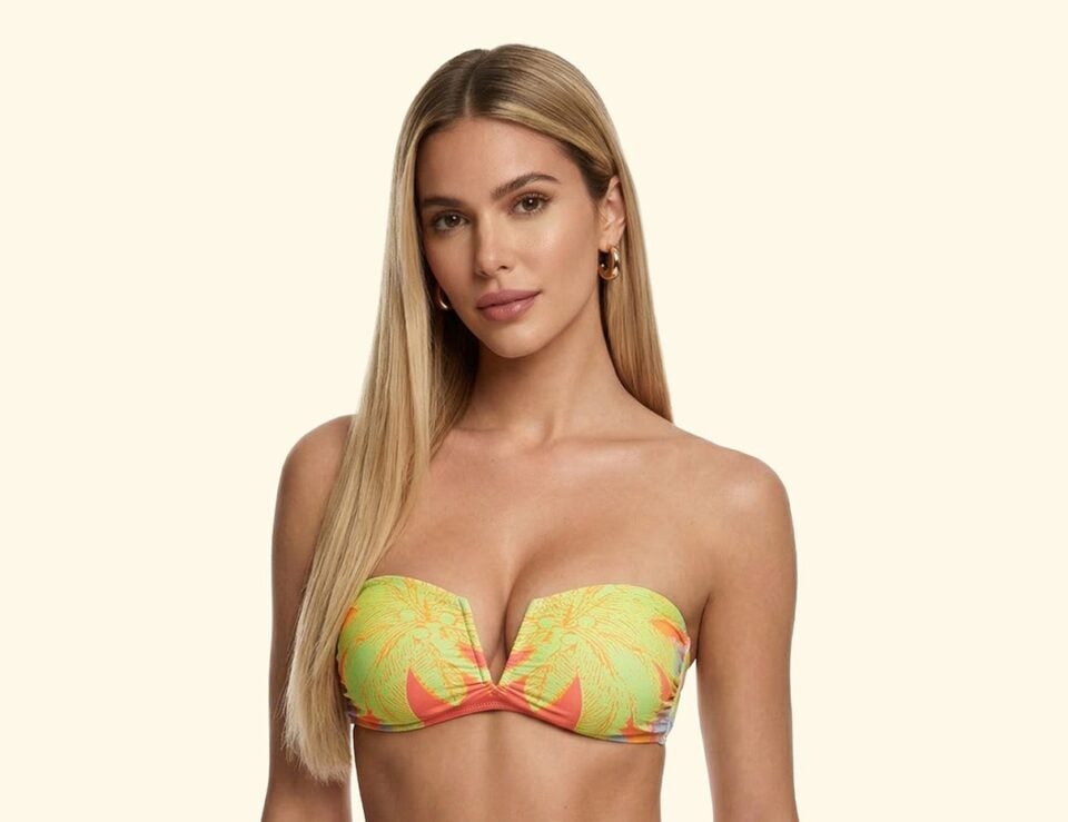 F**K Official beachwear model in a colorful bikini collection