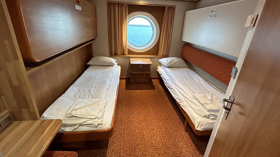 Cabin facilities aboard an Irish Ferries ship