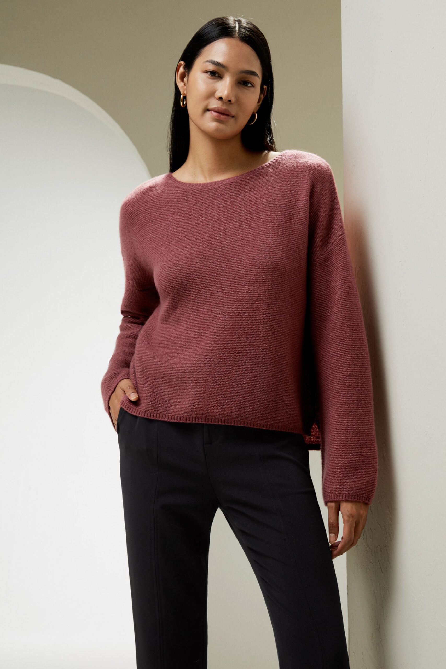 Lilysilk Silk-Cashmere-Sweatshirt in Honeysuckle