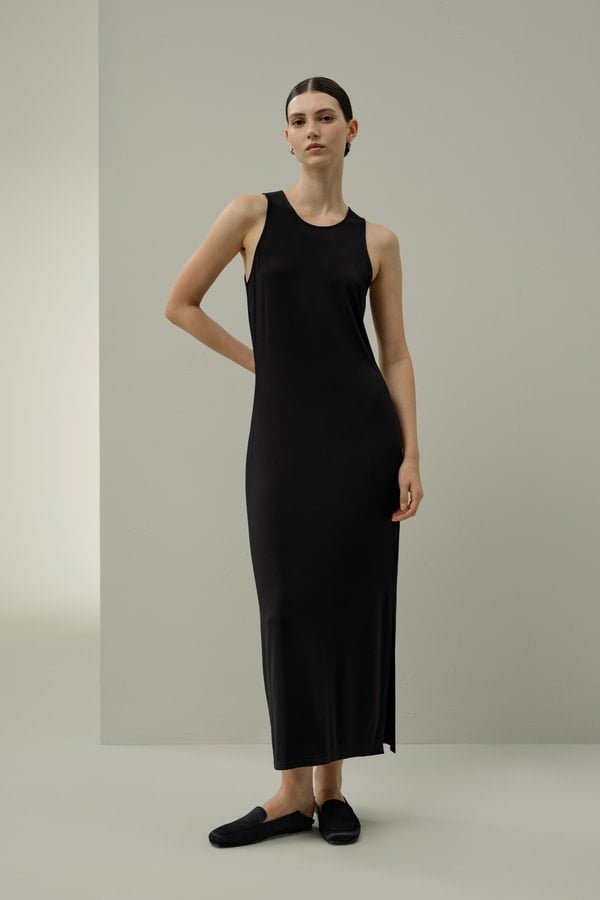 Robe longue près du corps en jersey de soie LILYSILK