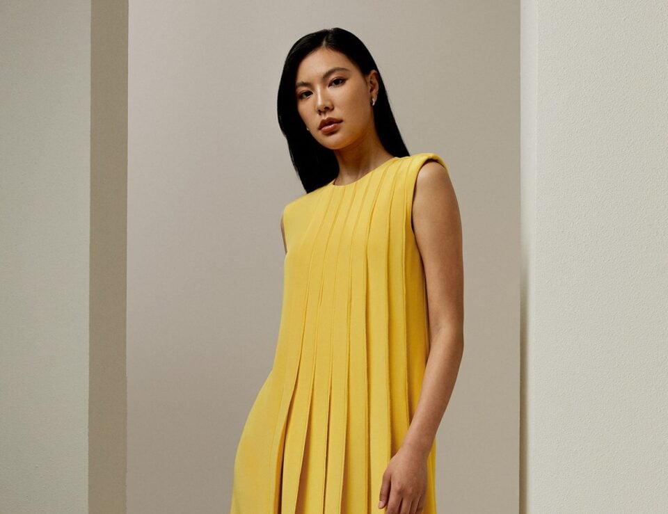 Robe longue plissée en soie LILYSILK