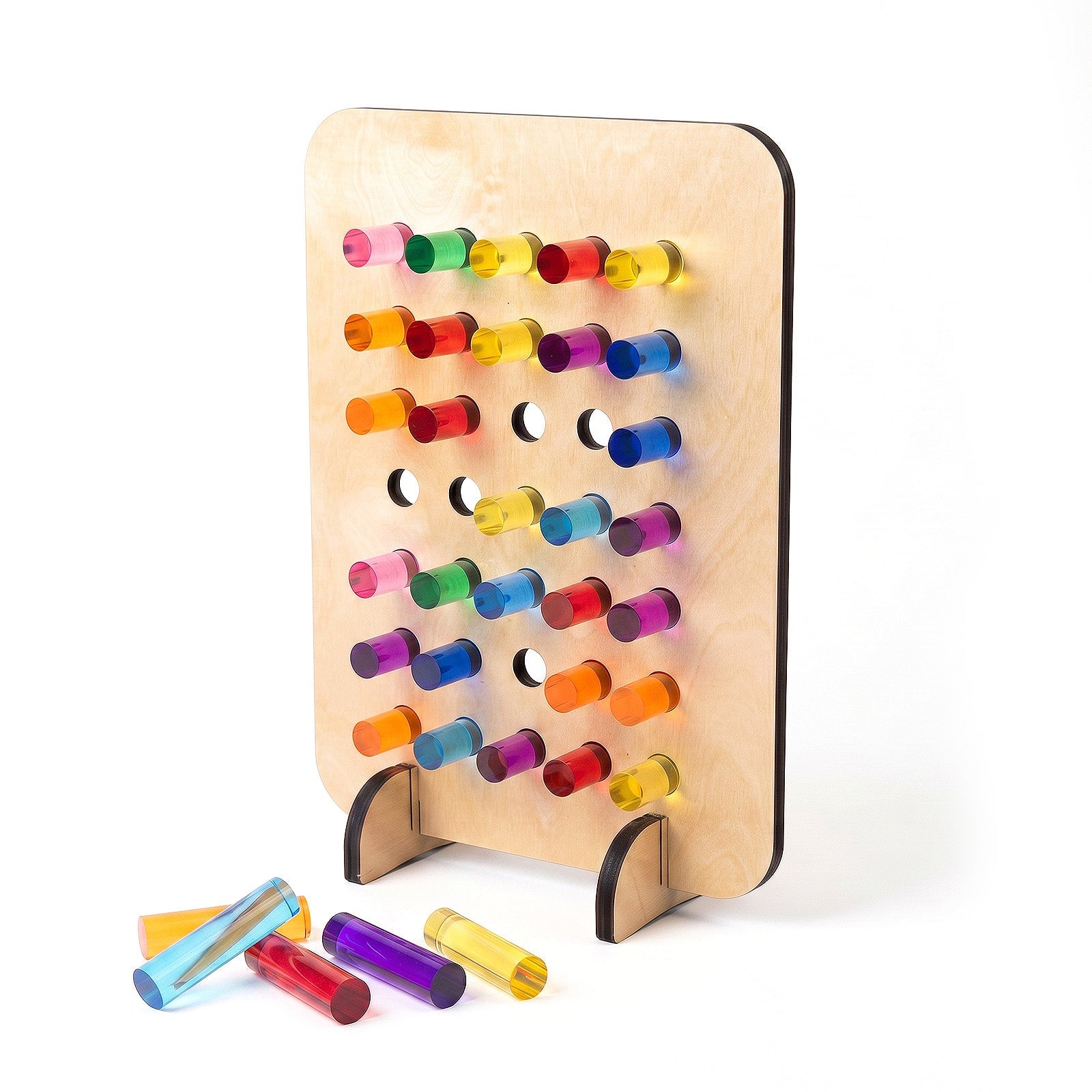 Meka Rainbow Peg Board with colorful acrylic rods