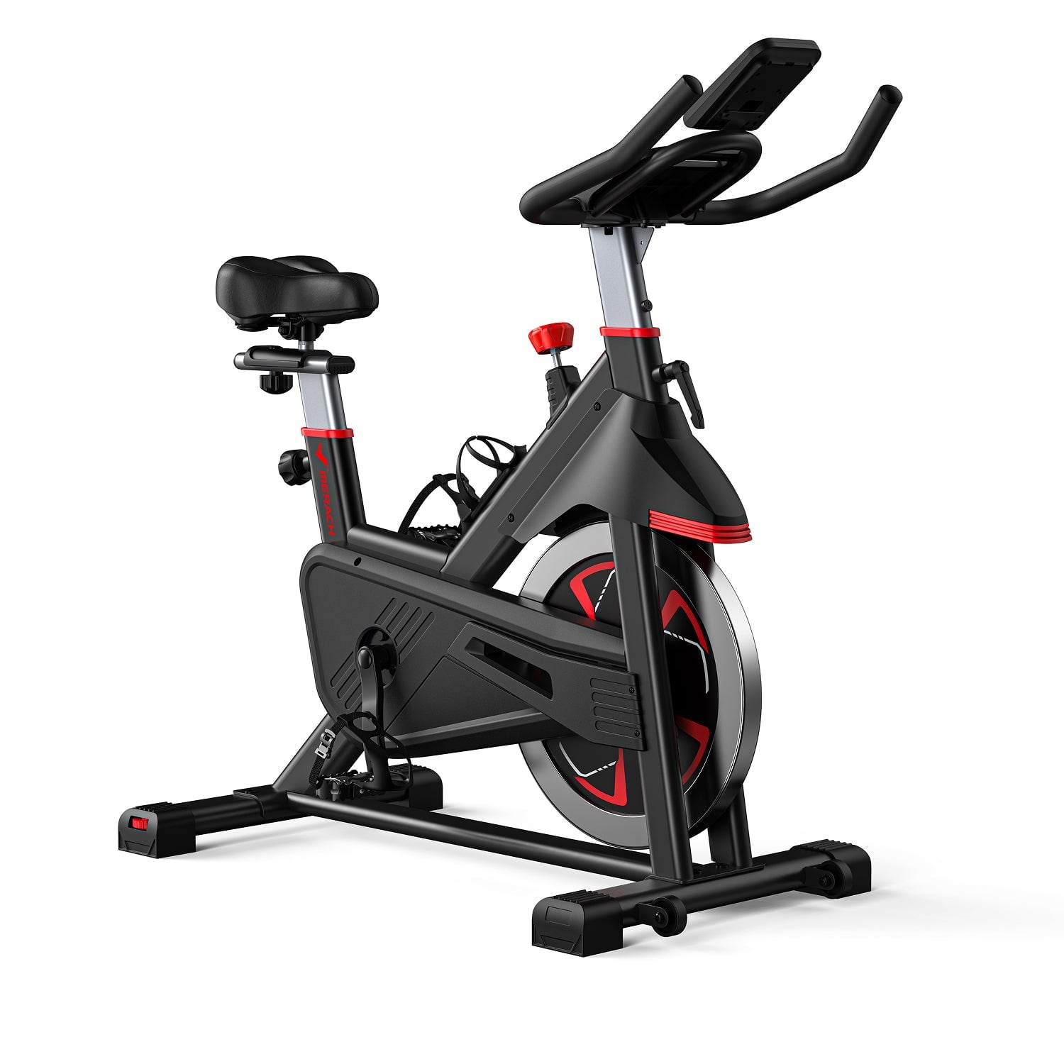 Merach S38B2 indoor exercise bike with cushioned seat