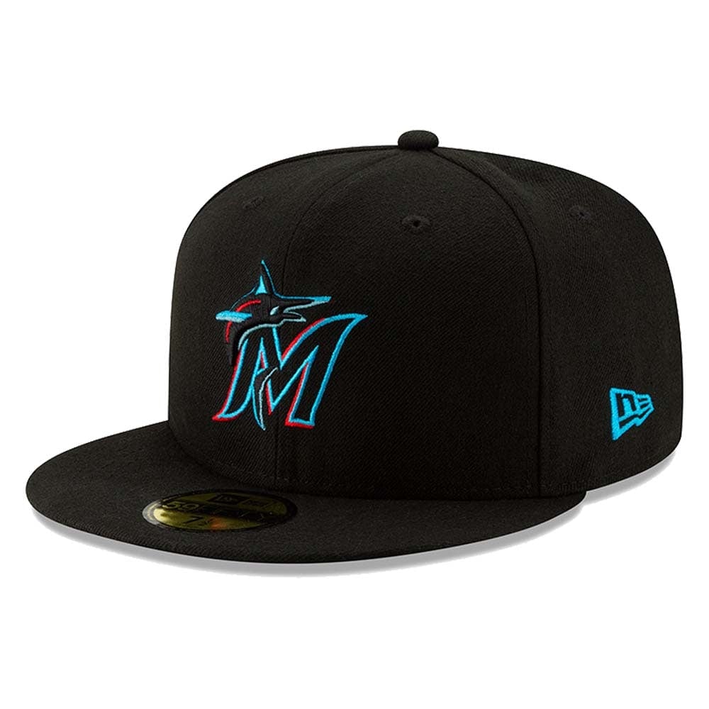 Black Miami Marlins New Era on-field Authentic Collection fitted cap