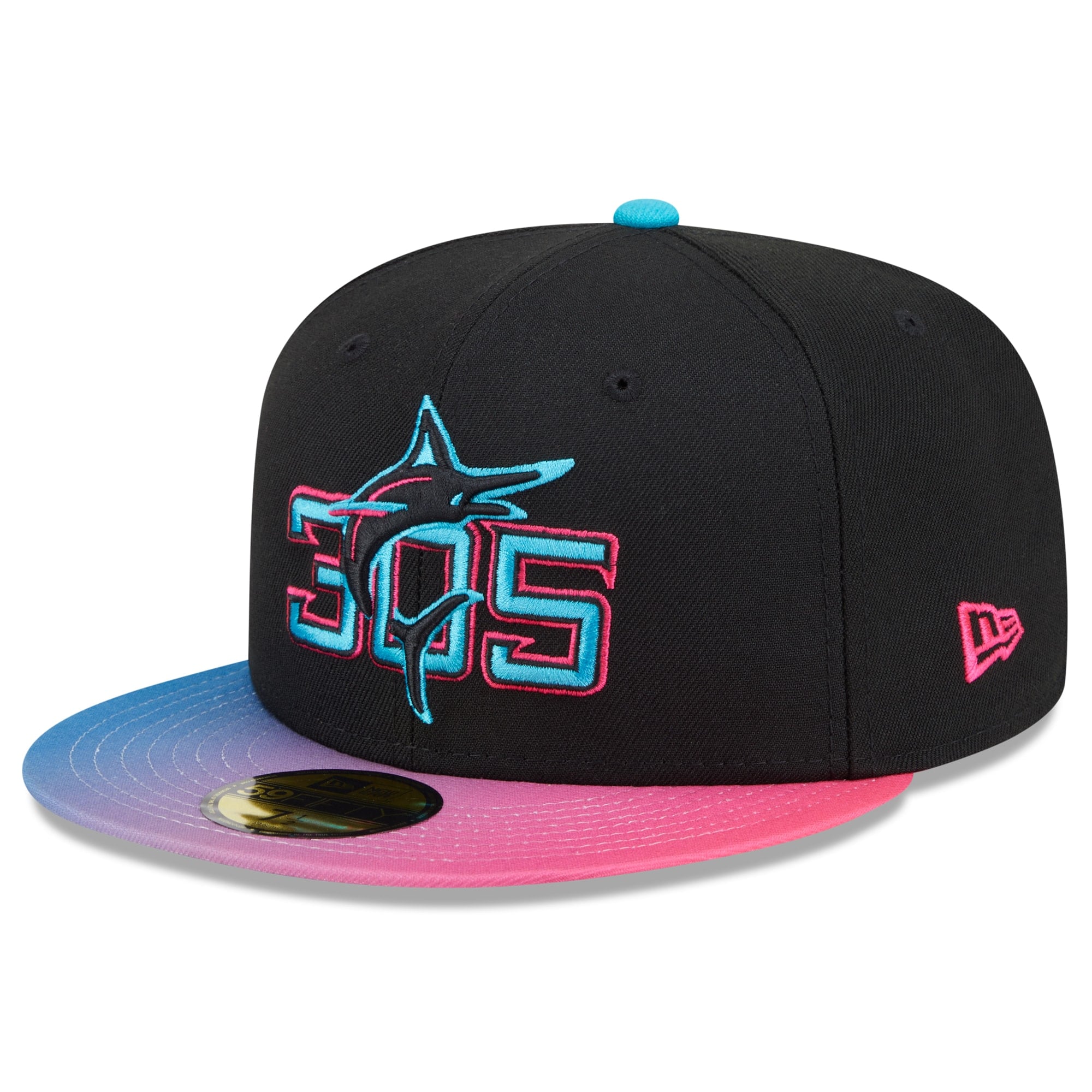 Black and pink New Era Miami Marlins 2025 City Connect fitted hat