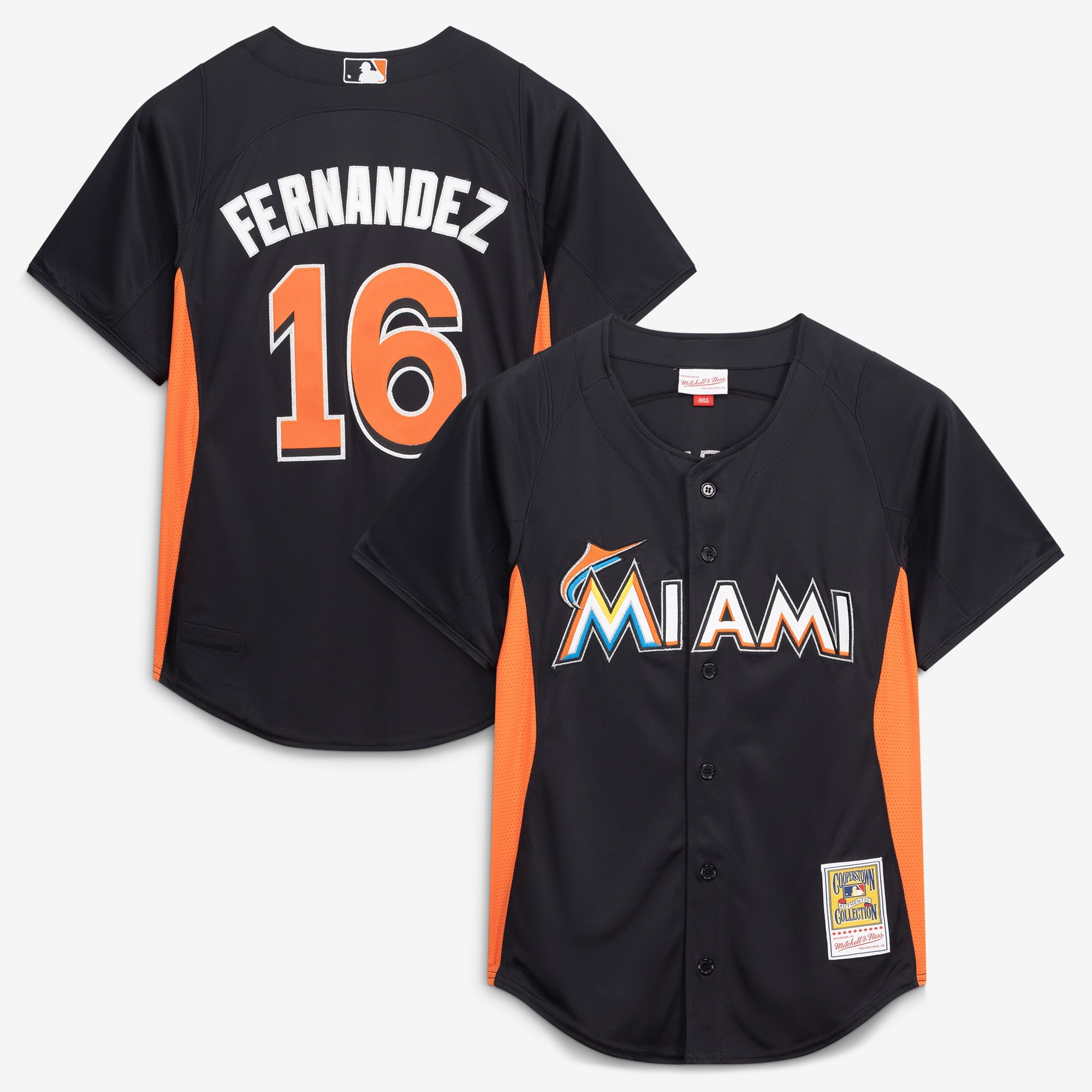 Black Jose Fernandez Miami Marlins Mitchell and Ness batting practice jersey