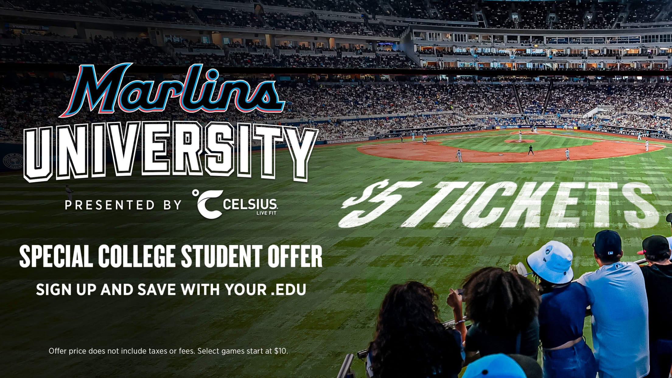 Miami Marlins fans enjoying a student ticket offer