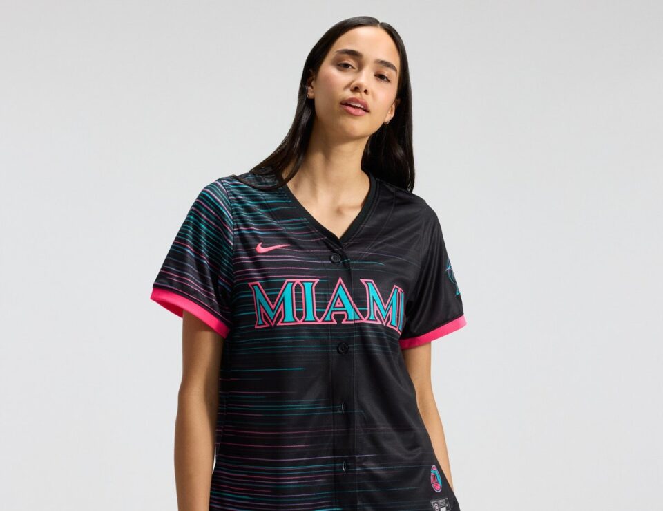 Women's black Miami Marlins 2025 City Connect limited jersey