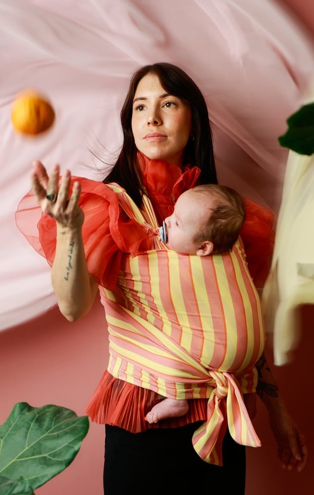 Écharpe pré-nouée Najell Wrap jaune rayée