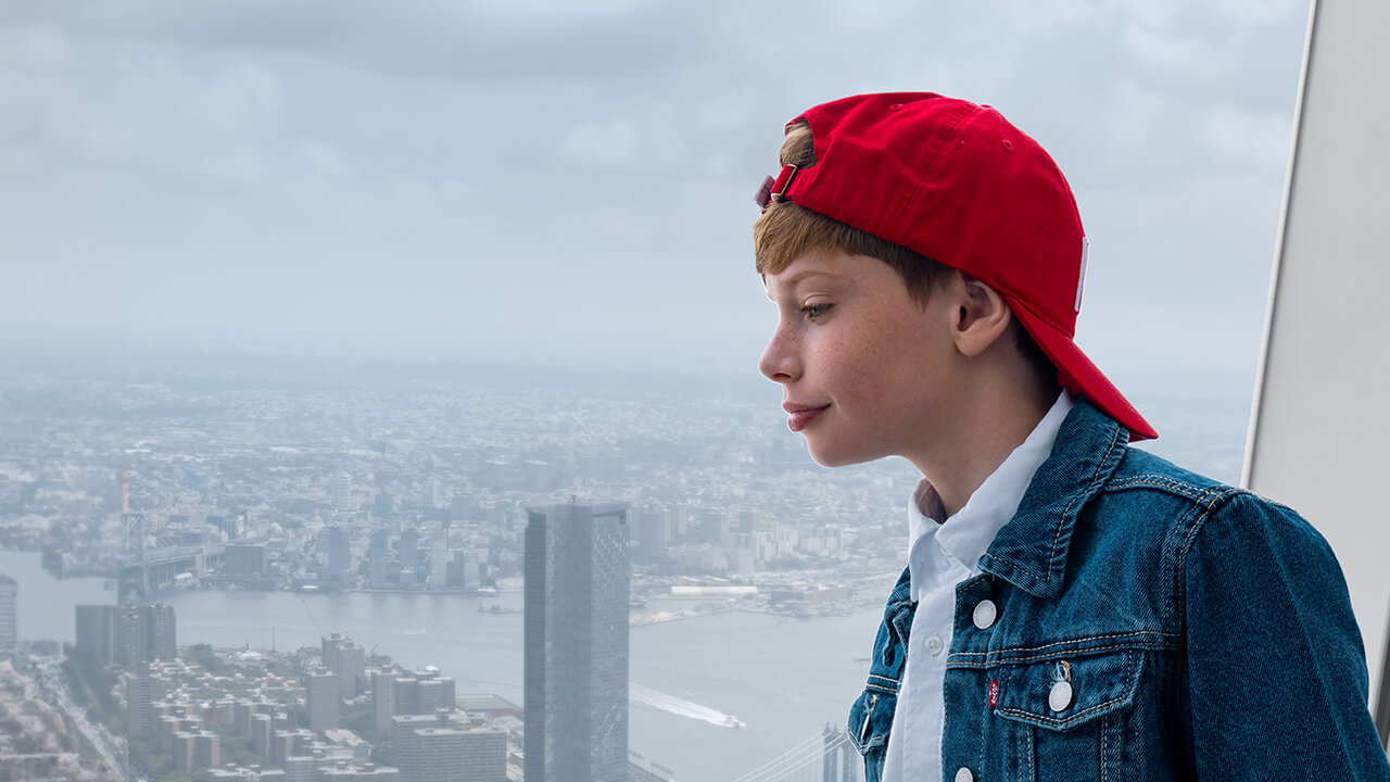 Visitors enjoying an immersive One World Observatory experience