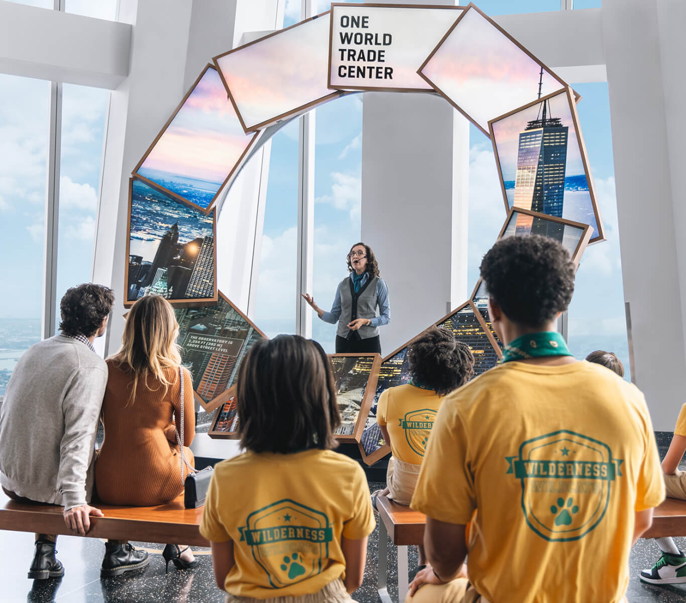 Guests enjoying a group experience at One World Observatory