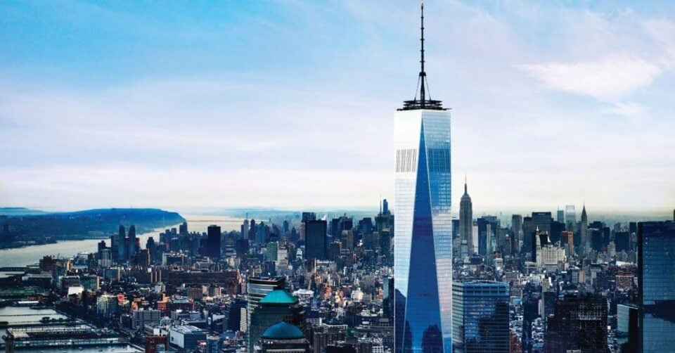 New York skyline viewed from an observation deck