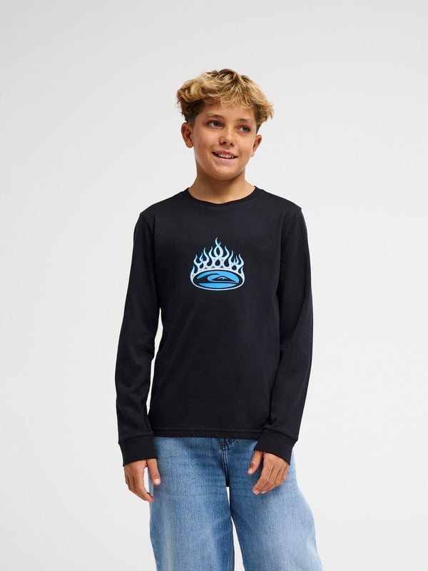 Maglietta Quiksilver Fishing nera a maniche lunghe