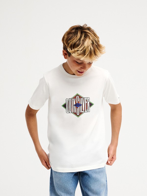 Maglietta Quiksilver Losange bianca da ragazzo