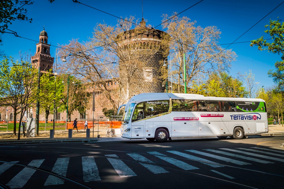 Bus Terravision entre Bergame et Milan