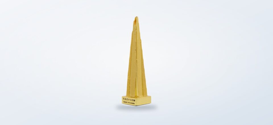 Gold miniature model of The Shard