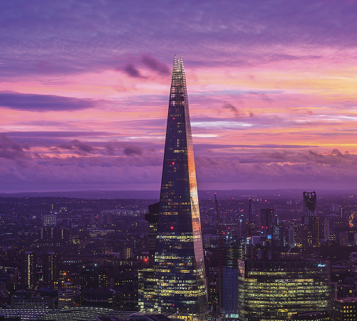 The Shard purple sunset