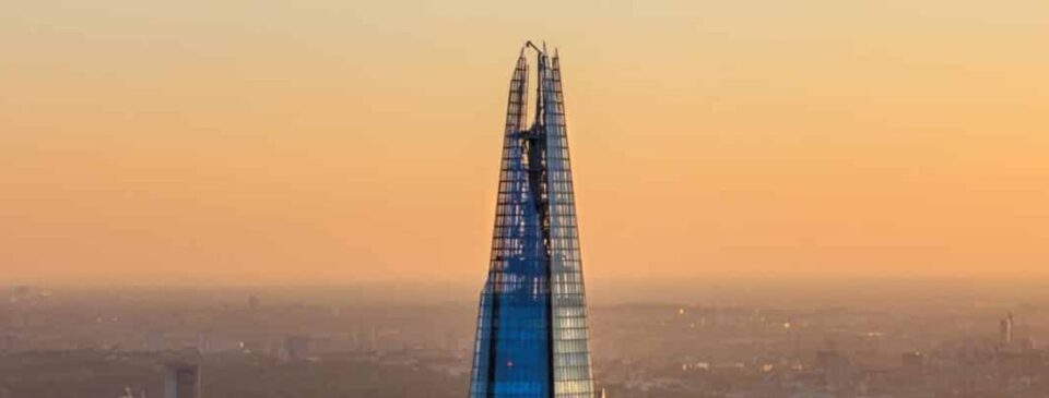 The Shard skyline at sunset