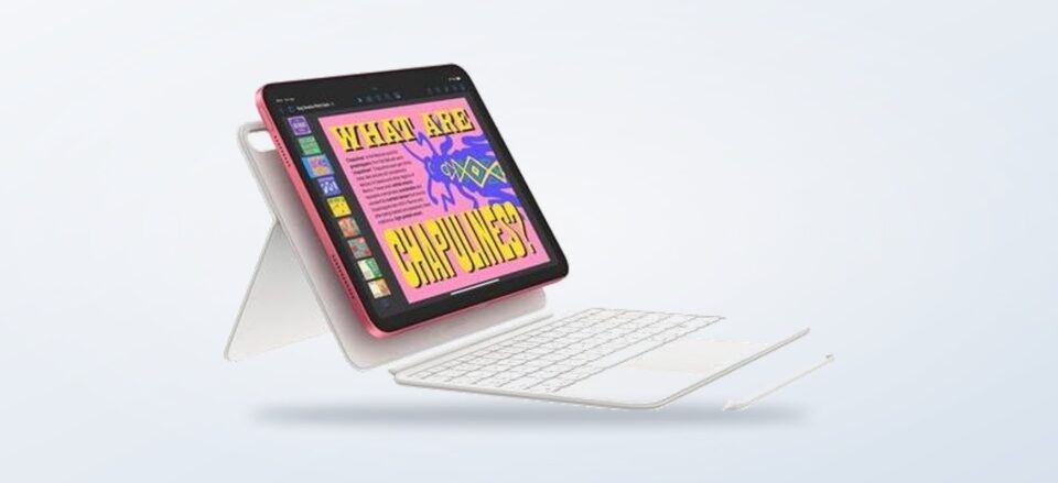 Apple iPad 11-inch 2025 with keyboard and stylus