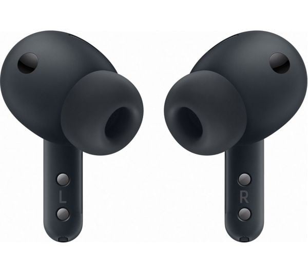 Black wireless earbuds