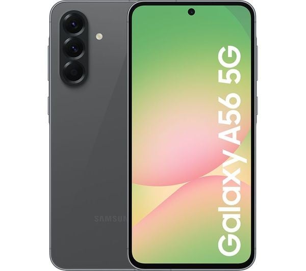 Samsung Galaxy A56 5G smartphone in graphite