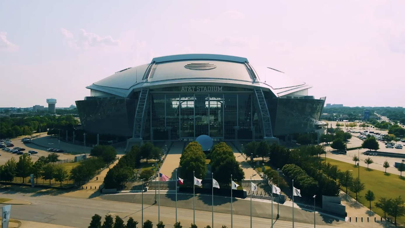 Aerial view of the AT&T Stadium exterior