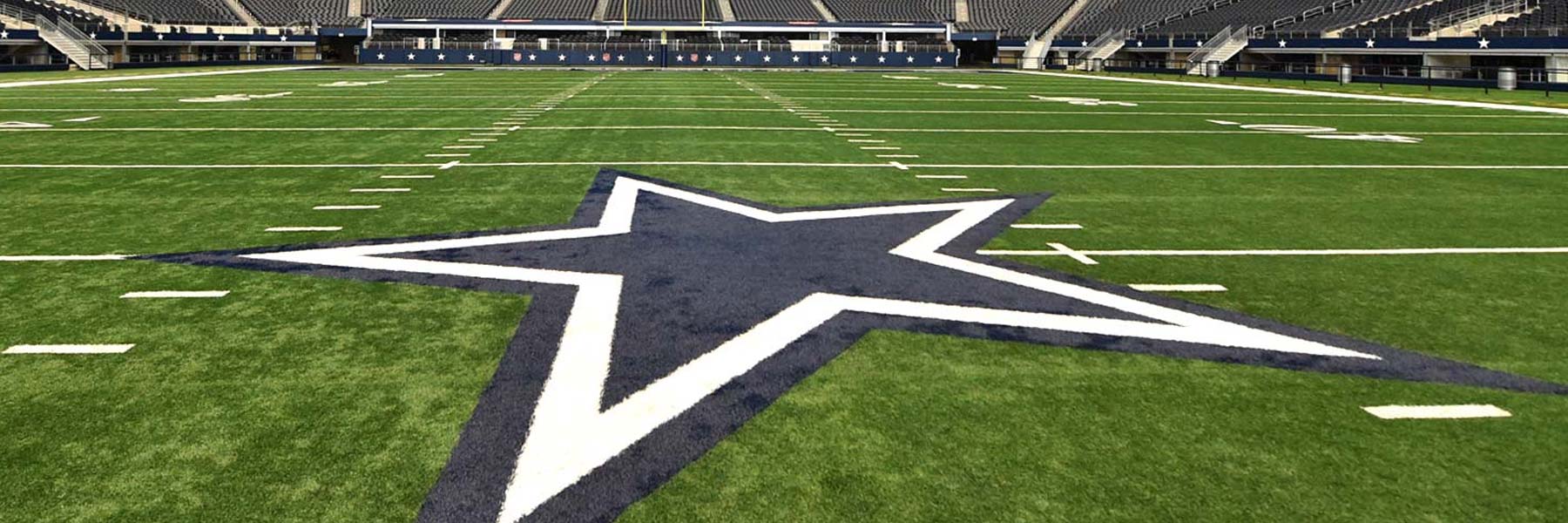 Football field and star at AT&T Stadium