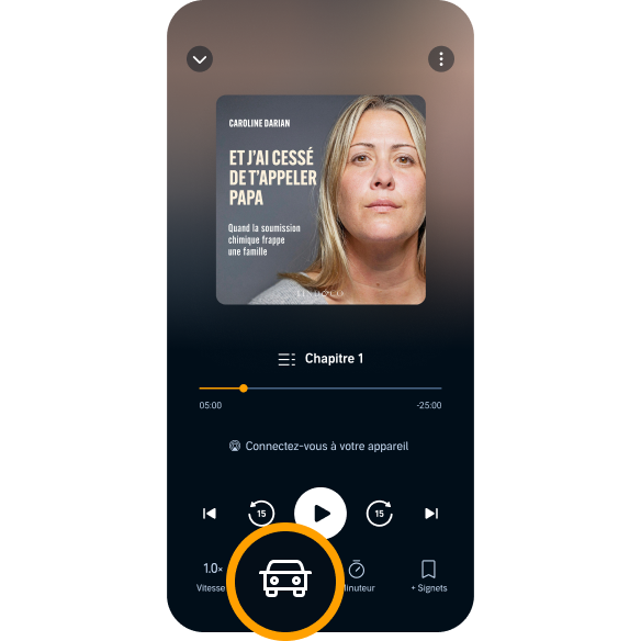 Mode voiture de l'application Audible