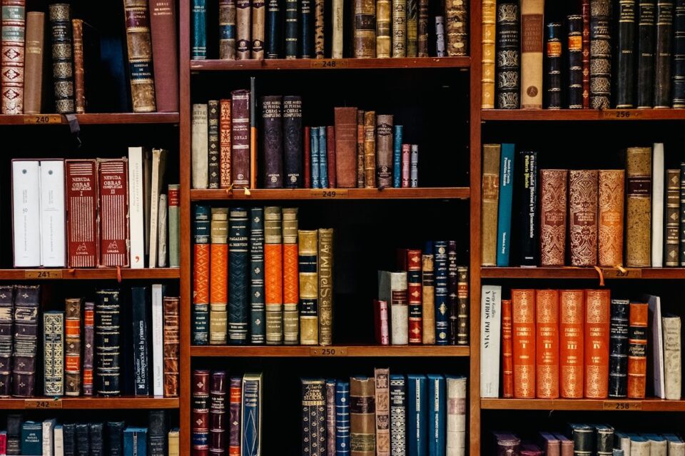 Grande bibliothèque remplie de livres