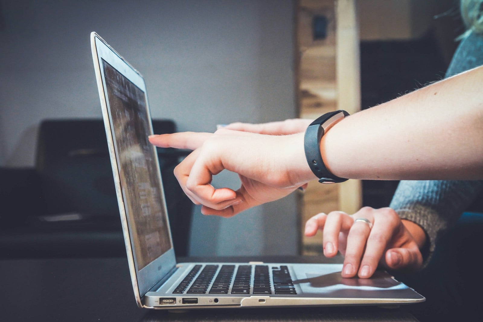 Person using a laptop